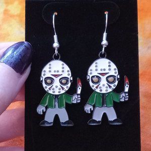 Handmade JASON VOORHEES Horror Earrings